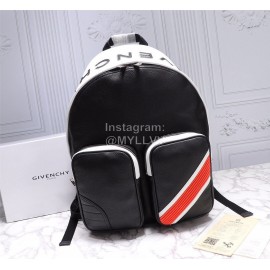 Givenchy Inverted Letters Grain Leather Backpack Black And White 29920