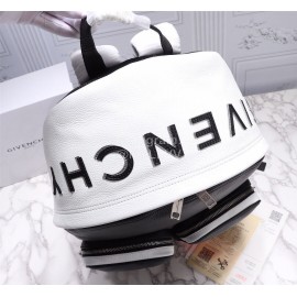 Givenchy Inverted Letters Grain Leather Backpack Black And White 29920