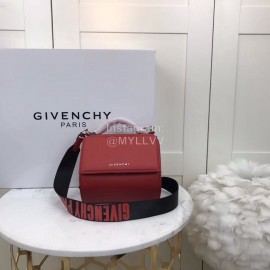 Givenchy Pandora Box Wide-Shoulder Strap Decorative Handbag Burgundy