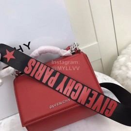 Givenchy Pandora Box Wide-Shoulder Strap Decorative Handbag Burgundy