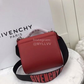 Givenchy Pandora Box Wide-Shoulder Strap Decorative Handbag Burgundy