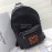 Givenchy Orange Qr Code Logo Backpack Rucksack In Cowhide Black