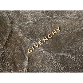 Givenchy Wrinkled Leather Pandora Goatskin Large Single Shoulder Bag Black