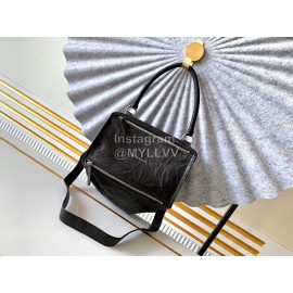 Givenchy Wrinkled Leather Pandora Goatskin Medium Handbag Black