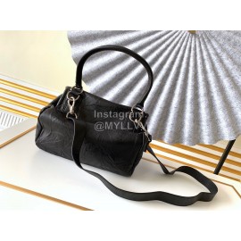 Givenchy Wrinkled Leather Pandora Goatskin Medium Handbag Black