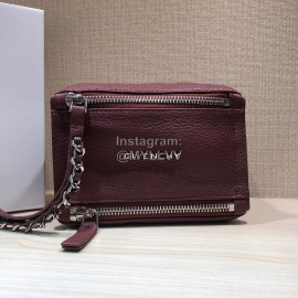 Givenchy Pandora Soft Leather Cosmetic Bag Burgundy