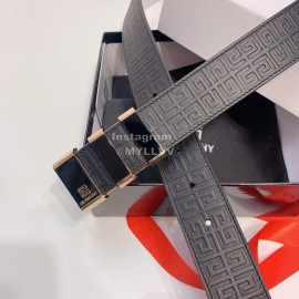 Givenchy Embossed Leather Gold Buckle 35mm Belts