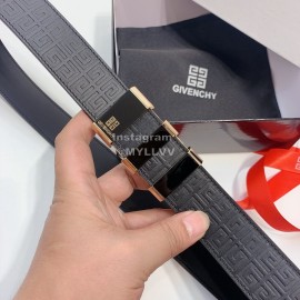 Givenchy Embossed Leather Gold Buckle 35mm Belts