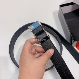 Givenchy Embossed Leather Gold Buckle 35mm Belts