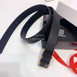 Givenchy Embossed Leather Gold Buckle 35mm Belts