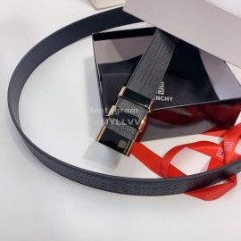 Givenchy Embossed Leather Gold Buckle 35mm Belts