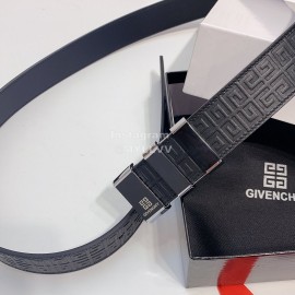 Givenchy Embossed Leather Silver Buckle 35mm Belts