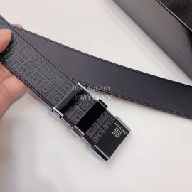 Givenchy Embossed Leather Silver Buckle 35mm Belts