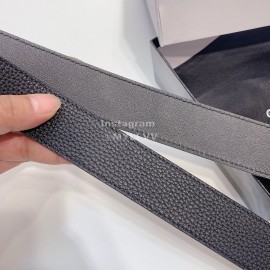 Givenchy Black Leather Silver Buckle 35mm Belts