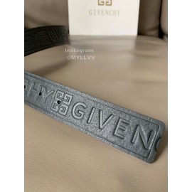 Givenchy Letter Embossed Leather Silver Pin Buckle 34mm Belts