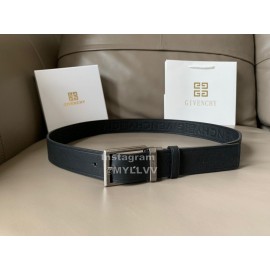 Givenchy Letter Embossed Leather Silver Pin Buckle 34mm Belts