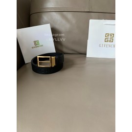 Givenchy Letter Embossed Leather Gold Pin Buckle 34mm Belts