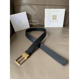 Givenchy Letter Embossed Leather Gold Pin Buckle 34mm Belts