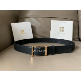 Givenchy Letter Embossed Leather Gold Pin Buckle 34mm Belts