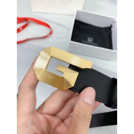 Givenchy Embossed Leather Gold G Whistle Buckle 34mm Belts