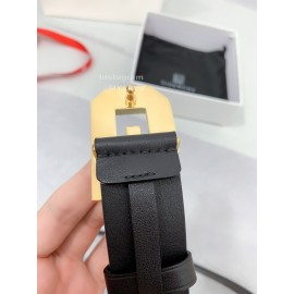 Givenchy Embossed Leather Gold G Whistle Buckle 34mm Belts