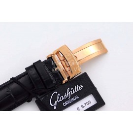 Glashutte Moon Cycles Calendar Roman Numerals Dial Watch Gold