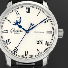 Glashutte Moon Cycles Calendar Roman Numerals Dial Watch