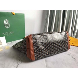 Goyard Large Leather Zipper Shopping Bag For Women Brown