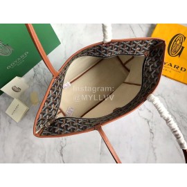 Goyard Large Leather Zipper Shopping Bag For Women Brown