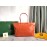 Goyard Large Leather Zipper Shopping Bag For Women Orange
