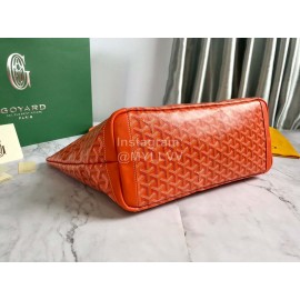 Goyard Large Leather Zipper Shopping Bag For Women Orange