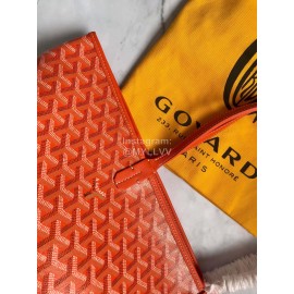 Goyard Large Leather Zipper Shopping Bag For Women Orange