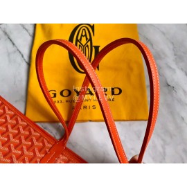 Goyard Large Leather Zipper Shopping Bag For Women Orange