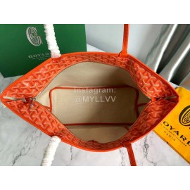 Goyard Large Leather Zipper Shopping Bag For Women Orange