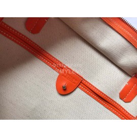 Goyard Large Leather Zipper Shopping Bag For Women Orange