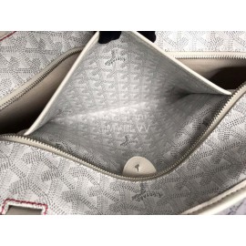 Goyard Large Leather Zipper Shopping Bag For Women White