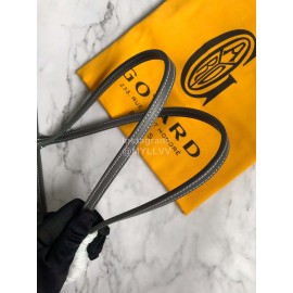 Goyard Large Leather Zipper Shopping Bag For Women Gray