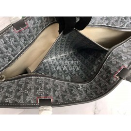 Goyard Large Leather Zipper Shopping Bag For Women Gray