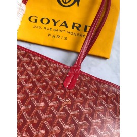 Goyard Large Leather Zipper Shopping Bag For Women Red