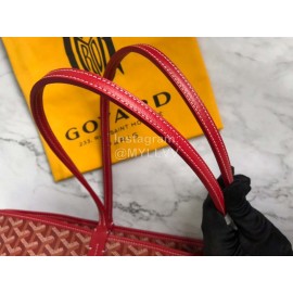 Goyard Large Leather Zipper Shopping Bag For Women Red