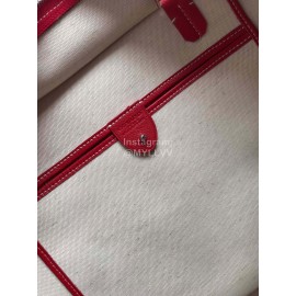 Goyard Large Leather Zipper Shopping Bag For Women Red