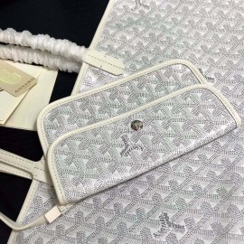 Goyard New Medium Leather Shopping Bag Handbag For Women White