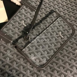 Goyard New Medium Leather Shopping Bag Handbag For Women Dark Gray