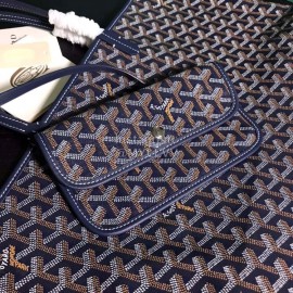 Goyard New Medium Leather Shopping Bag Handbag For Women Navy