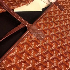 Goyard New Medium Leather Shopping Bag Handbag For Women Wine Red