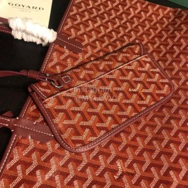 Goyard New Medium Leather Shopping Bag Handbag For Women Wine Red