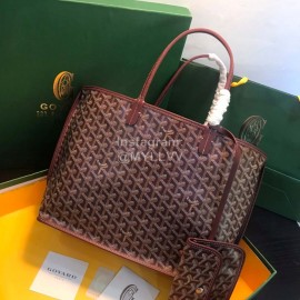 Goyard New Medium Cowhide Anjou Tote Bag For Women Wine Red