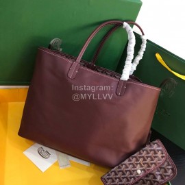 Goyard New Medium Cowhide Anjou Tote Bag For Women Wine Red