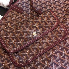 Goyard New Medium Cowhide Anjou Tote Bag For Women Wine Red