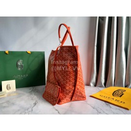 Goyard Large Anjou Leather Shopping Bag Tote Bag For Women 020661 Orange